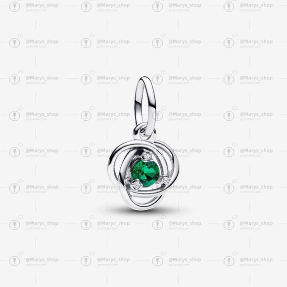 Pandora May Royal Green Eternity Circle Dangle Charm - Picture 1 of 2